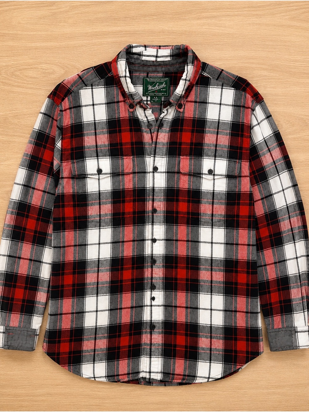 Woolrich Red Black White Plaid Button-Down Shirt